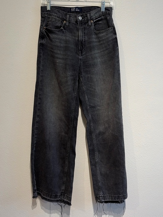 GAP Denim - Gap Black Denim High Rise Wide Leg jeans with frayed hem.